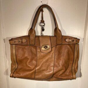 Fossil Leather Tote Bag